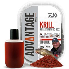 Daiwa Advantage Baits Method Pellet Box red Krill 500g + 75ml Liquid