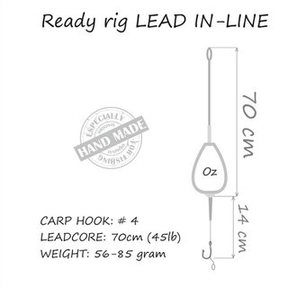 Life Orange Carp Rig Lead In-Line Leadcore 85g