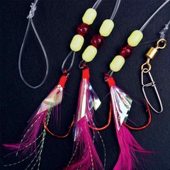 Nr.17 Deep Sea Rig with red  3 Hooks 5/0 0.70mm 150cm