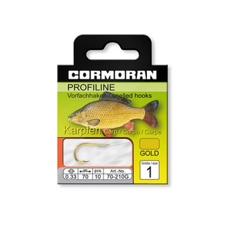 Cormoran Profiline Karpfenhaken Gold gebunden Gre 6