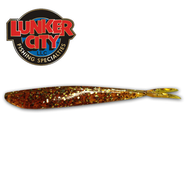 Lunker City 4" Fin S Fish Motoroil Silver Flake