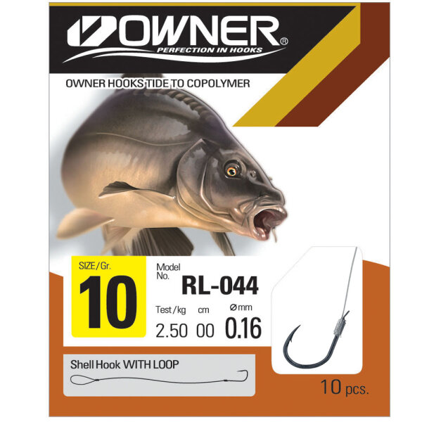 Owner Karpfenhaken gebunden RL044 schwarz Gr.8
