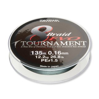 10m 0,08mm/4,9 kg Daiwa Tournament 8 Braid Evo Dunkelgrn