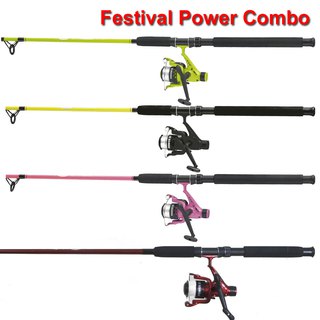 Angelset Steck Festival Power Spinning Combo 2,10m pink grn gelb rot