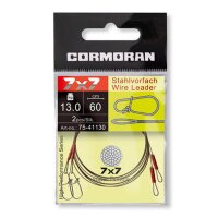 Cormoran 7x7 Stahlvorfach mit Schlaufe und Karabiner...