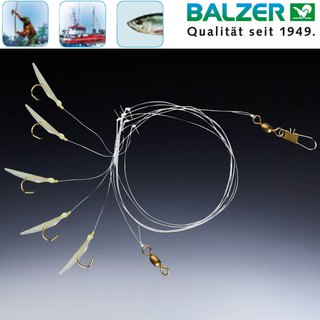 Balzer Edition Sea Heringssystem Gr.6 mit echter Fischhaut und Circle Haken Luminous