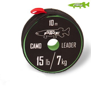 Quantum Mr.Pike Camo Leader 10m ohne Sleeves 7 Kg / 15lbs