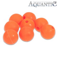 Aquantic Red Rubber Beads 8mm fluo red
