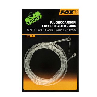Fox Edges Fluorocarbon Fused Leader 30ls Size 7 Kwik Change Swivel 115cm