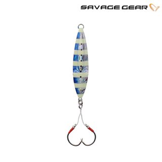 Savage Gear Squish Jig 12,0cm 160g Blue Glow Zebra