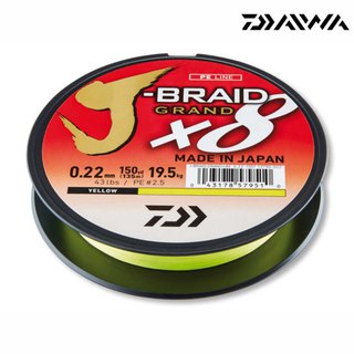 Daiwa J-Braid Grand X8 0,10mm 7,0kg 135m Yellow