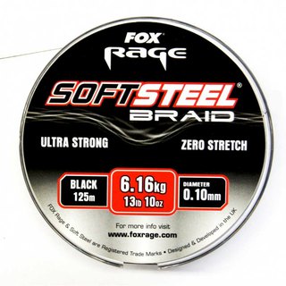 Fox Rage Soft Steel Braid 0,10mm / 6,16Kg 125m Black