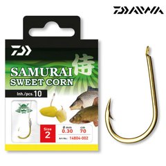 Daiwa Samurai Vorfachhaken Sweet Corn 0,30mm Gr.2