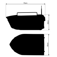 Carp Royale King 5.71 Futterboot Schwarz Blei Akku mit Echolot + GPS + Autopilot + Luftdruckmesser