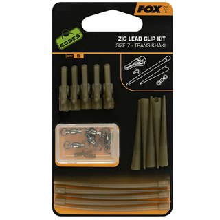 Fox Edges Zig Lead Clip Kit Size 7 Trans Khaki