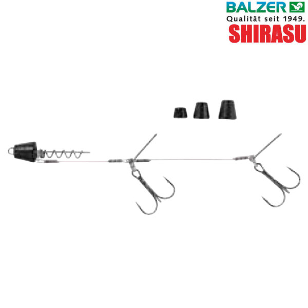 Balzer Shirasu Screw Hechtsystem Matt Schwarz Gr.XL 14cm Hakengr. 1/0
