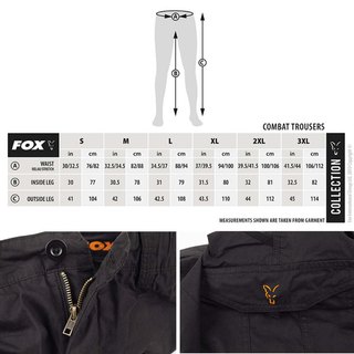 Fox Collection Black Orange Combat Trousers