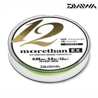 Daiwa Morethan 12 Braid EX+SI 135m Lime Green 0,10mm 7,3kg