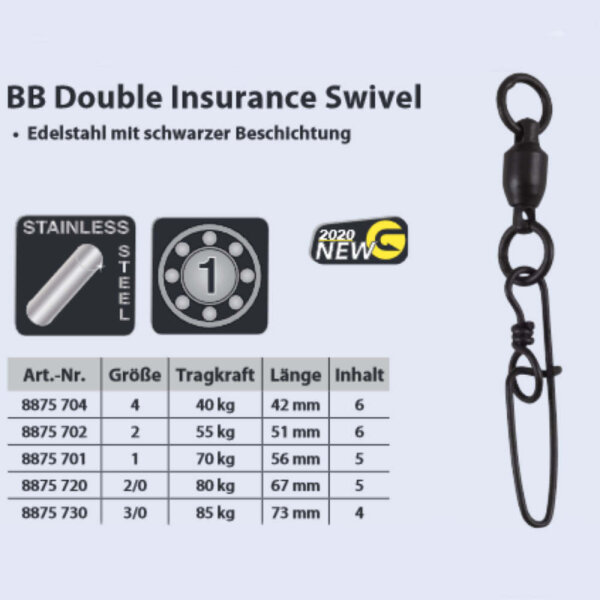Sänger Aquantic BB Double Insurance Swivel Gr. 2/0 80kg