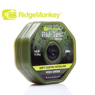 RidgeMonkey TEC Soft Coated Hooklink 11,3kg / 25lb Weed Green