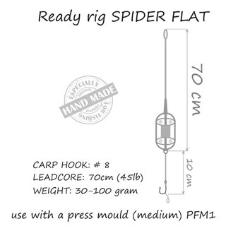 Life Orange Carp Rig Spider Flat Leadcore