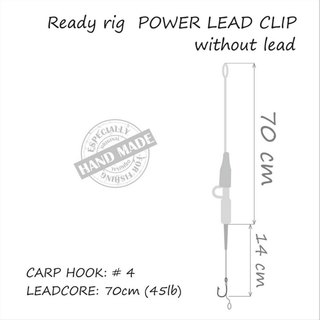 Life Orange Carp Rig Power Lead Clip Leadcore (ohne Blei)