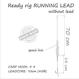 Life Orange Carp Rig Running Lead Leadcore (ohne Blei)