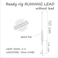 Life Orange Carp Rig Running Lead Leadcore (ohne Blei)