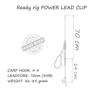 Life Orange Carp Rig Power Lead Clip Leadcore 85g