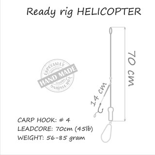 Life Orange Carp Rig Helicopter Leadcore