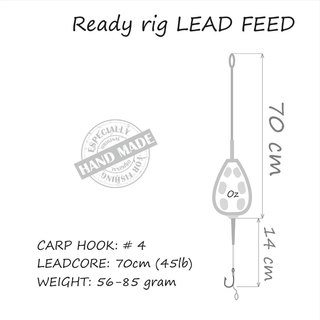 Life Orange Carp Rig Lead Feed Leadcore 71g