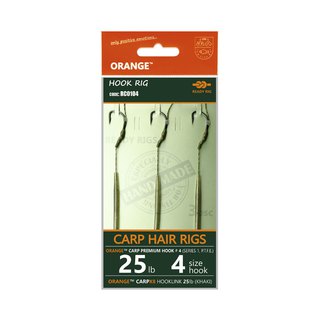 Life Orange Carp Hair Rigs Series 1 25lb Gr.4