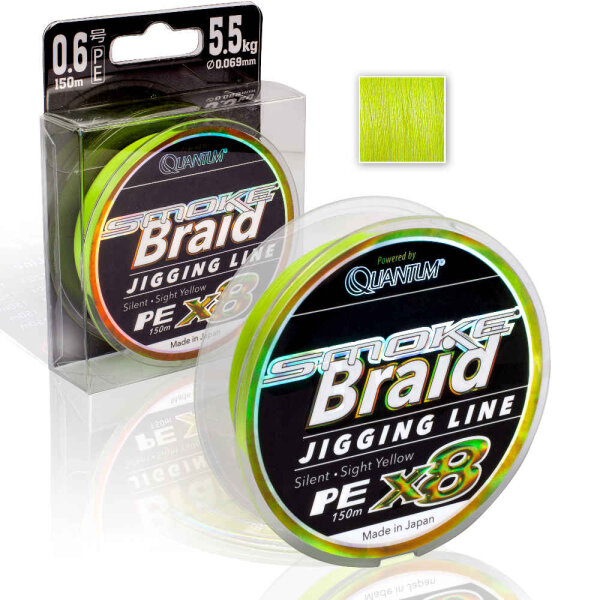 Quantum Smoke Braid Jigging Line Sight Yellow 150m 0,138mm / 9,10Kg PE1