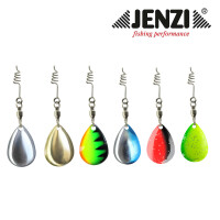 Jenzi Spinn-Blatt mit Feder 2SB #2 Blau/Silber
