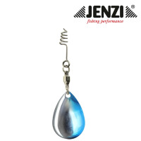 Jenzi Spinn-Blatt mit Feder 2SB #2 Blau/Silber
