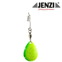 Jenzi Spinn-Blatt mit Feder 2SB #2 Gelb/Grün