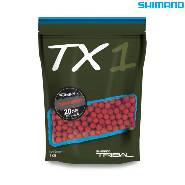 Shimano Tribal TX1 Boilies Strawberry 20mm 1kg
