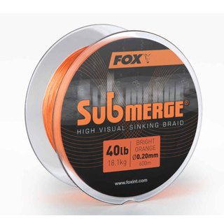 Fox Submerge High Visual sinking Braid orange 600m 40lb / 0,20mm 18,1Kg