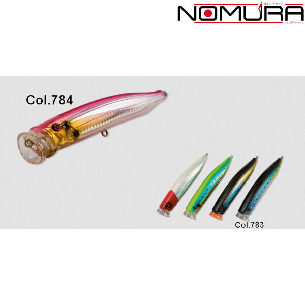 Nomura Surface Popper 15cm 54g Col.783 Black Blue Yellow Pink