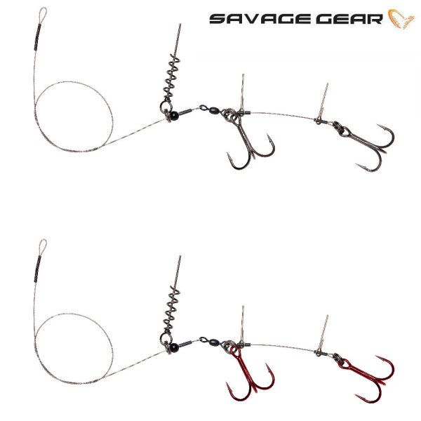 Savage Gear Linethru Corkscrew Rig 2xGr.1 40cm 22kg