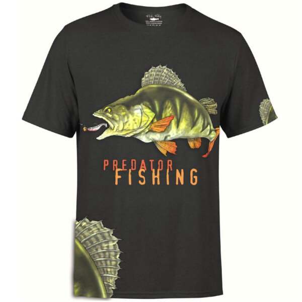 Fladen T-Shirt Greedy Perch Black Gr.XXL