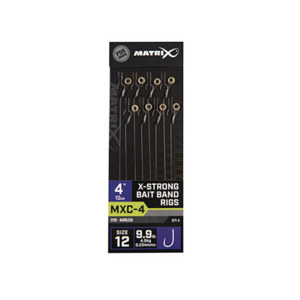 Fox Matrix MXC-4 4 X-Strong Bait Band Rigs 10cm Size 14