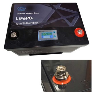 Lithium LIFEPO4 Akku 12V 60AH mit BMS und LED Display