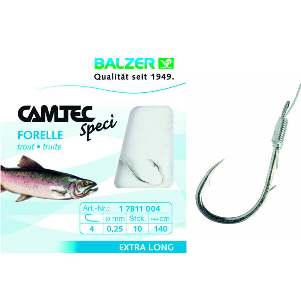 Balzer Camtec Forelle/Sbirohaken 140cm Gr.8 0,20mm