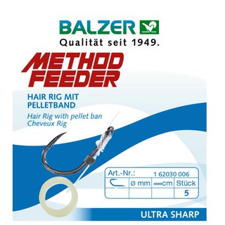 Balzer Method Feeder Hair Rig mit Pelletband 0,27mm Gr.6