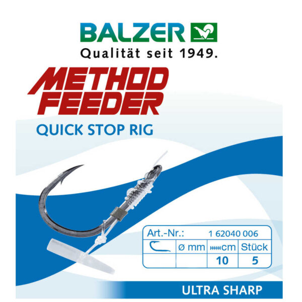 Balzer Method Feeder Hair Rig mit Quick Stop 0,25mm Gr.8