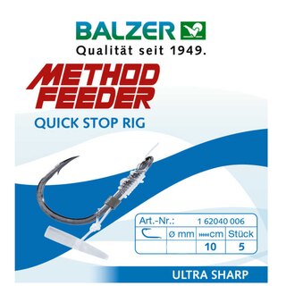 Balzer Method Feeder Hair Rig mit Quick Stop 0,18mm Gr.14