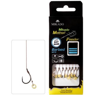 Mikado Method Feeder Rig Fine Braid mit MF13 Haken und Gummiband Gr.4 0,16mm 10cm