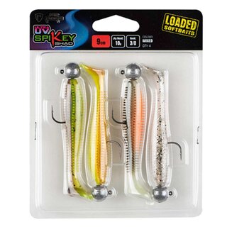 Fox Rage Ultra UV Spikey Shad Loaded Mixed Colour Pack 12cm 15g #5/0