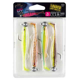 Fox Rage Ultra UV Slick Shad Loaded Mixed Colour Pack 9cm 7g #2/0